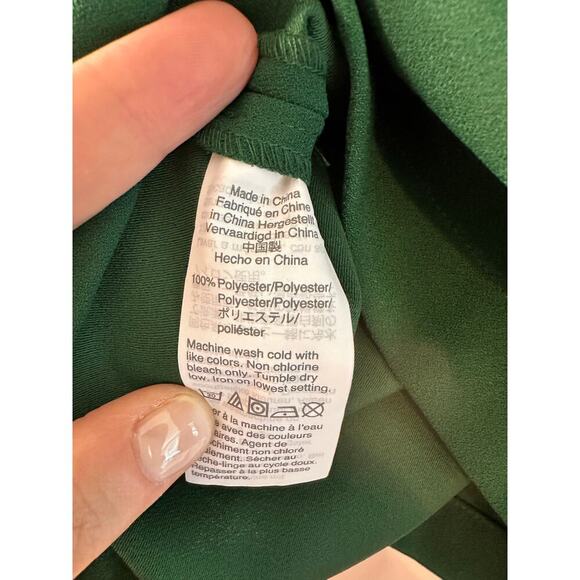 J.Crew Women's 4 Faux Wrap Blouse 365 Crepe Kelly Green Preppy Chic Size 12 - Picture 7 of 11